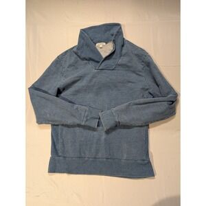 Gustin Women's Medium Shawl Collar Sweatshirt Indigo Blue French Terry